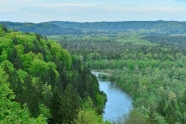 Oberes Isartal: Blick auf den Isarleiten-Wald