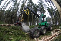 Harvester bei der Arbeit